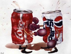 Coca Cola and Pepsi fighthing
